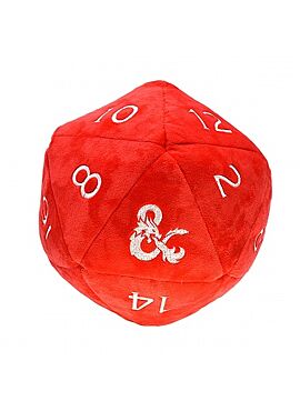 Red and White D20 Jumbo Plush for Dungeons & Dragons